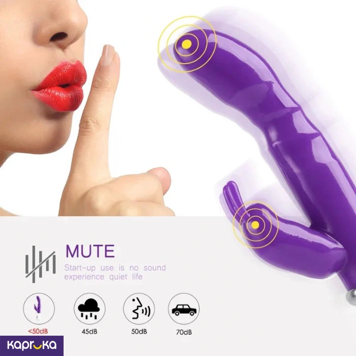 Rabbit Purple Color Dildo Vibrator With 25ml Personal Lubricant Gel Sex Toy Combo Set