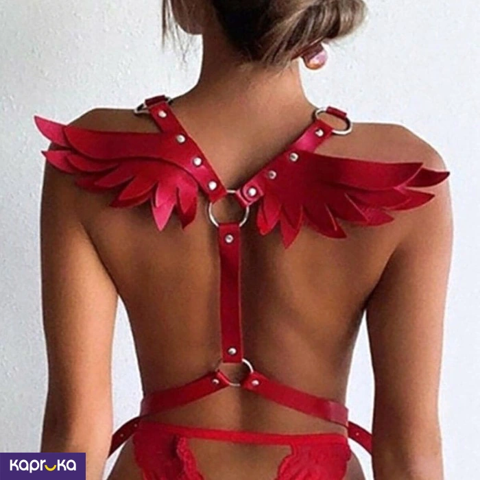 Angel Wings Harness Women Set Red Color Garter Belt Gothic Suspender Body Bondage Waist Thigh Strap