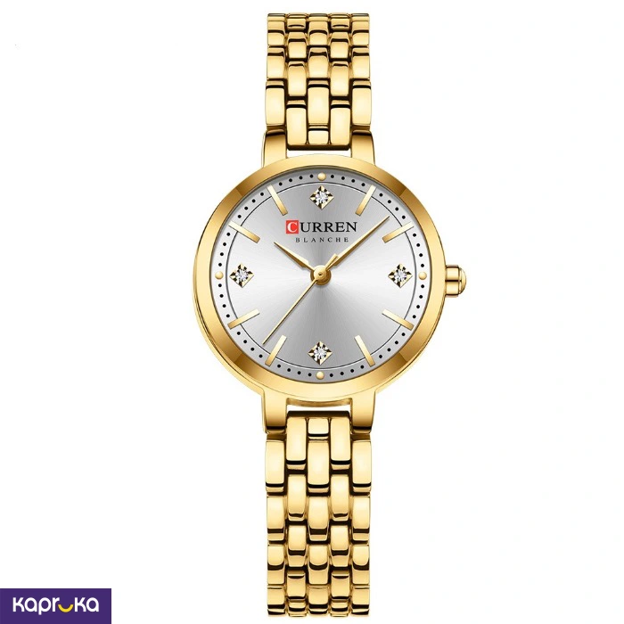 Curren Ladies Wrist Watch With Modern Silver Dial Stainless Steel Gold Analog Watch
