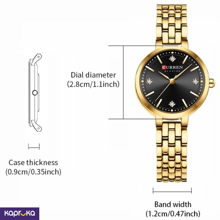 Curren Ladies Wrist Watch With Modern Silver Dial Stainless Steel Gold Analog Watch