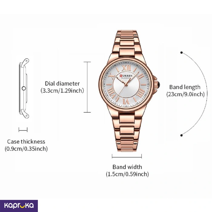 Curren Ladies Wrist Watch With Modern Pink Dial Stainless Steel Silver Analog Watch