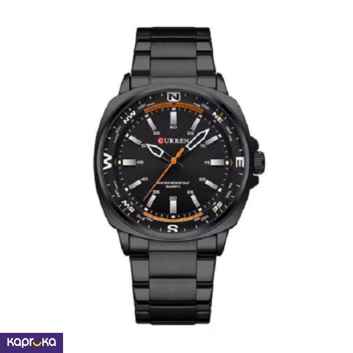 Curren Gents Wrist Watch With Modern Black Dial Stainless Steel Full Black Analog Watch