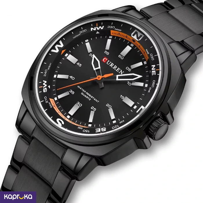 Curren Gents Wrist Watch With Modern Black Dial Stainless Steel Full Black Analog Watch