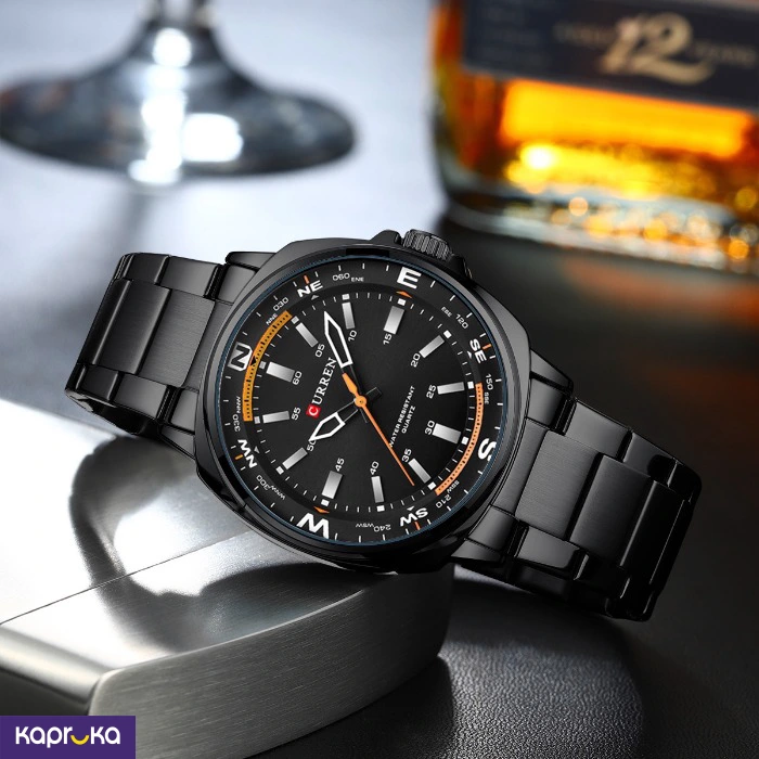 Curren Gents Wrist Watch With Modern Black Dial Stainless Steel Full Black Analog Watch