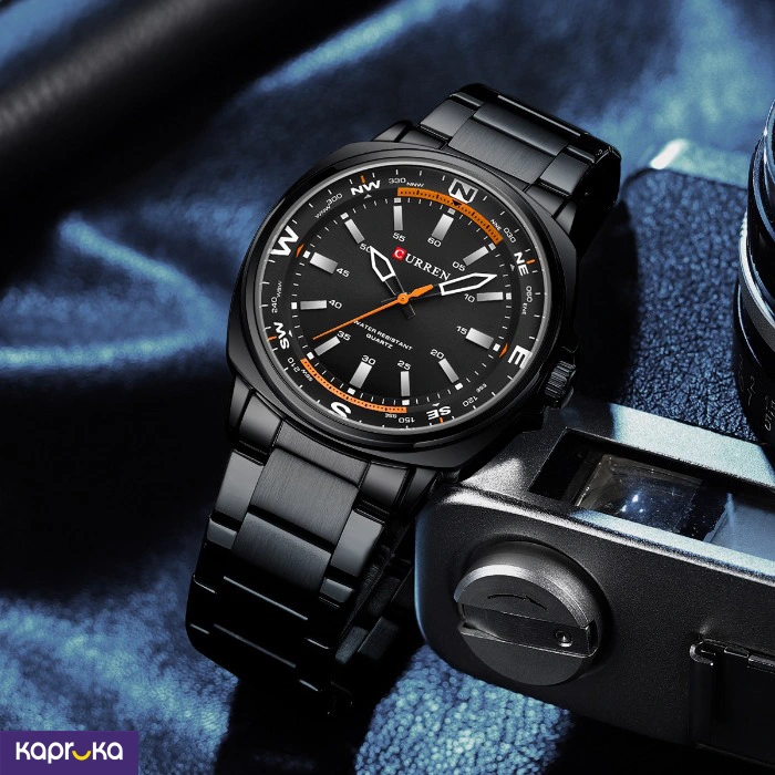 Curren Gents Wrist Watch With Modern Black Dial Stainless Steel Full Black Analog Watch
