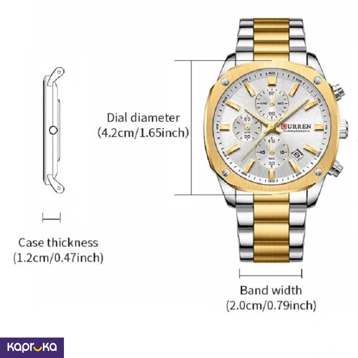 Curren Gents Wrist Watch With Modern 3 Meter Black Dial Stainless Steel Silver Analog Watch