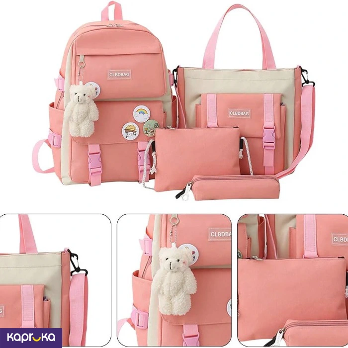 Unisex School Backpack 4pcs Set
