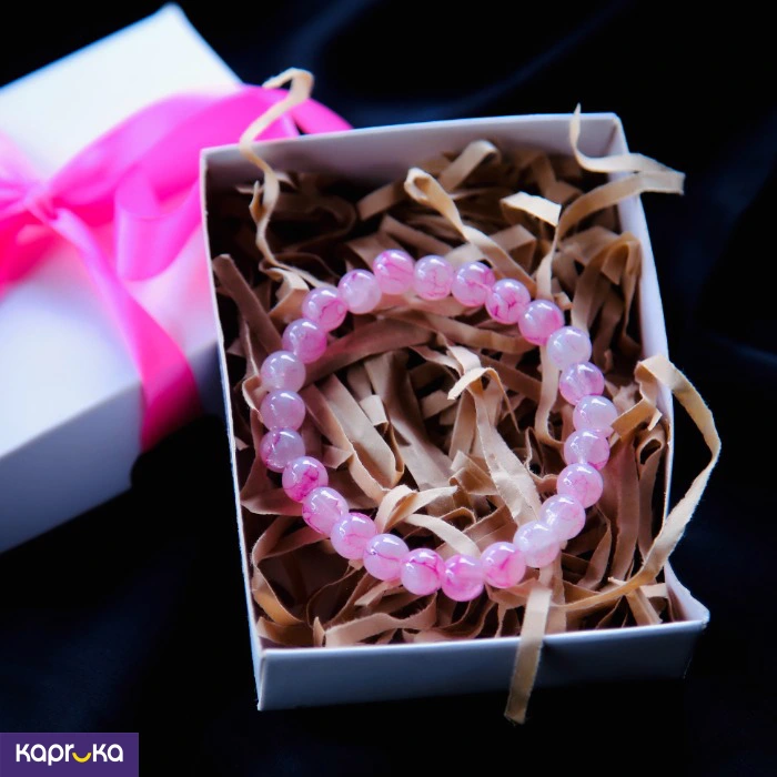 Rose Pink Vein Agate Bracelet