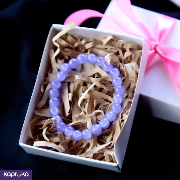 Soft Lavender Cat Eye Glass Bracelet