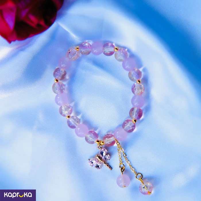 Rose Pink Dragonfly Quartz Bracelet