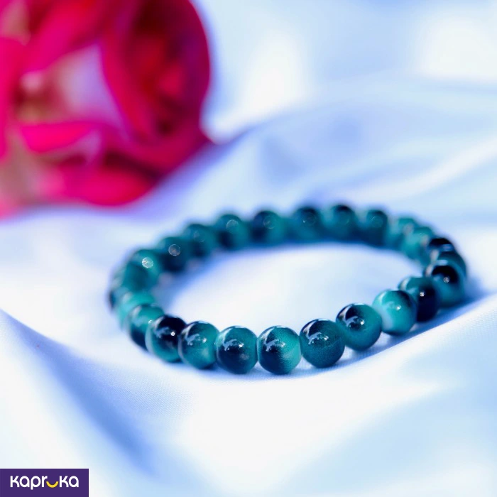 Emerald Peacock Cat Eye Glass Bracelet