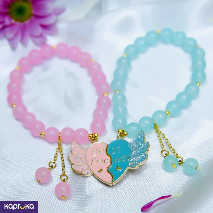 Best Friends Magnetic Glitter Angel Wing Bracelet Set