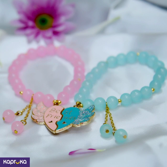 Best Friends Magnetic Glitter Angel Wing Bracelet Set