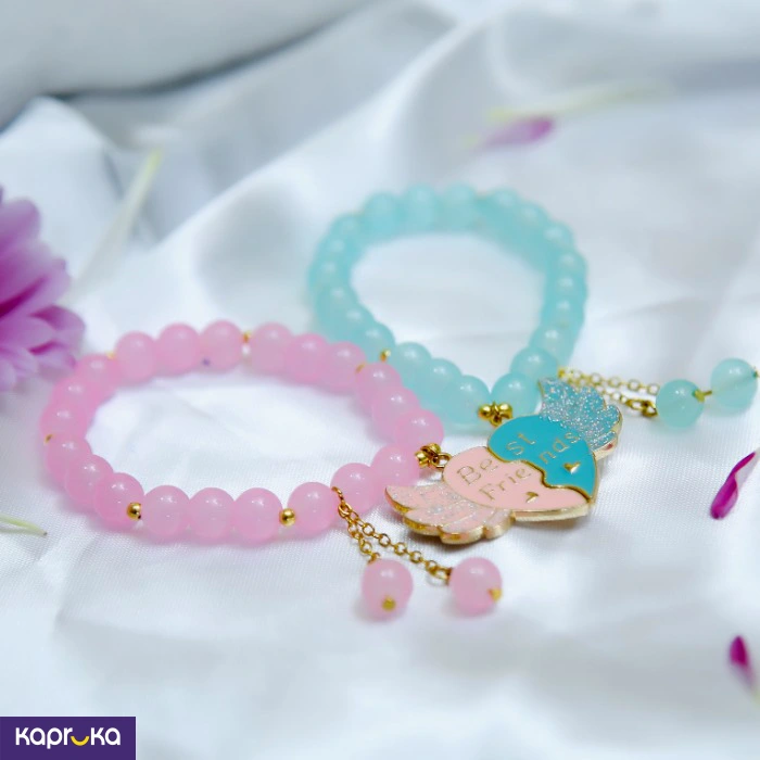 Best Friends Magnetic Glitter Angel Wing Bracelet Set