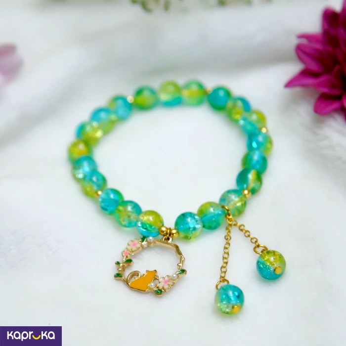Emerald Forest Kitty Wreath Bracelet
