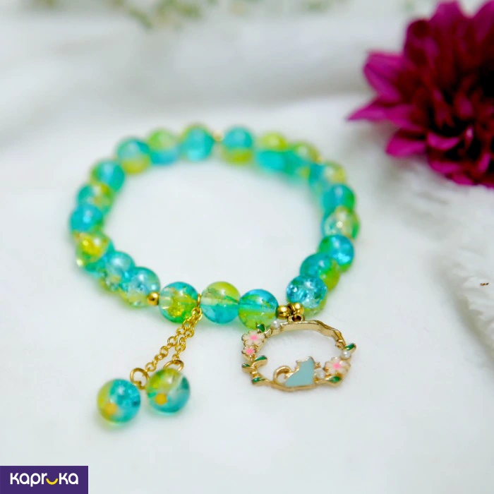Emerald Forest Kitty Wreath Bracelet