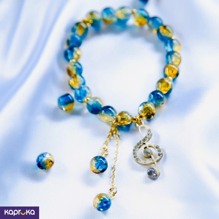 Galaxy Blue Treble Clef Bracelet