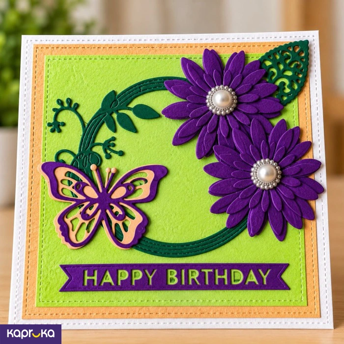 Hand Crafted Happy Birthday Greeting Card