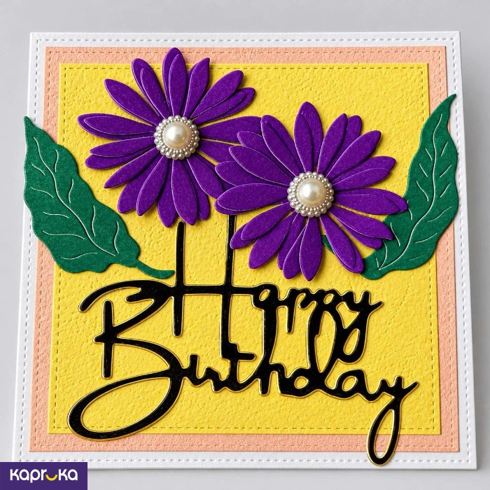 Elegant Floral Happy Birthday Greeting Card
