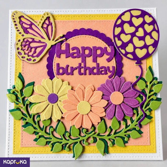 Floral Happy Birthday Greeting Card