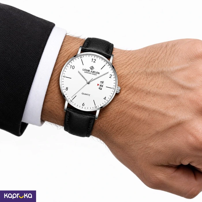 Louie Juelen Quartz Genuine Leather Strap Gents Watch