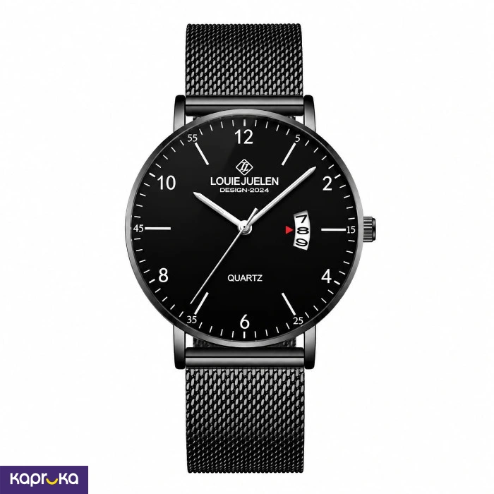 Louie Juelen Quartz Stainless Steel Mesh Strap Gents Watch