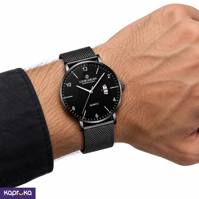 Louie Juelen Quartz Stainless Steel Mesh Strap Gents Watch