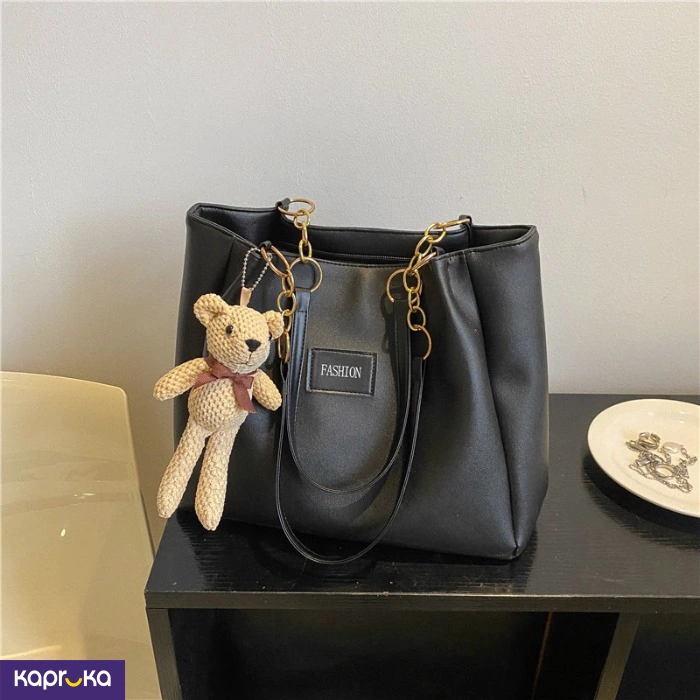 Large Capacity Pu Leather Magnetic Clasp Shoulder Tote Bag