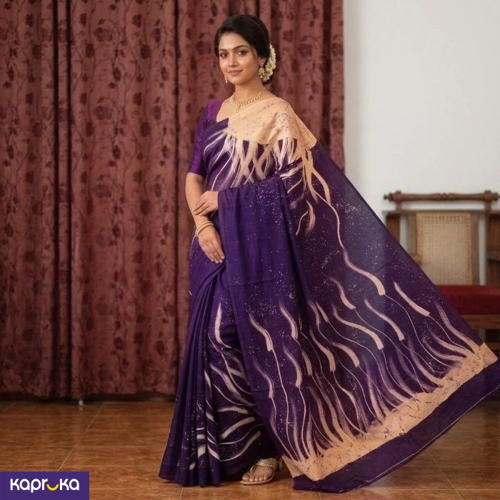 Elegant Sri Lankan Handmade Cotton Batik Saree