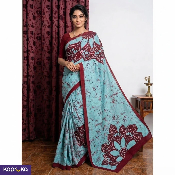 Handcrafted Elegance Sri Lankan Cotton Batik Saree