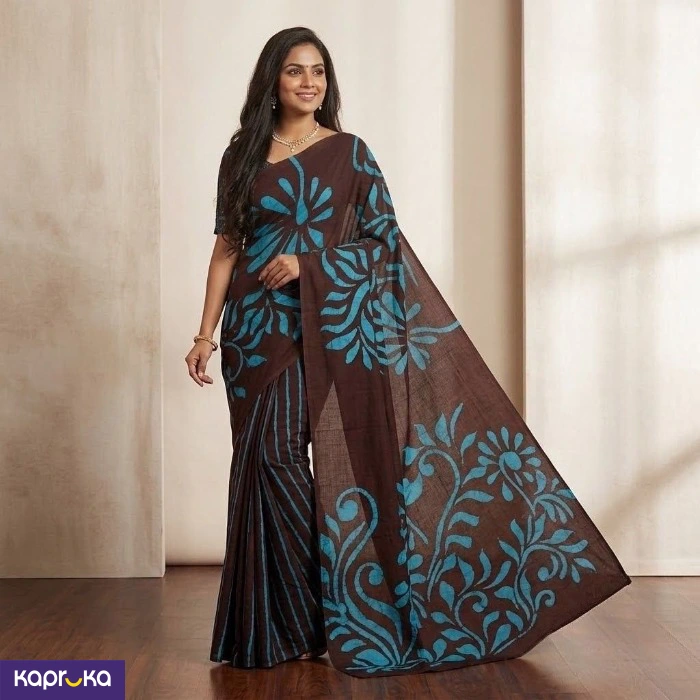 Earthy Elegance Sri Lankan Handmade Cotton Batik Saree