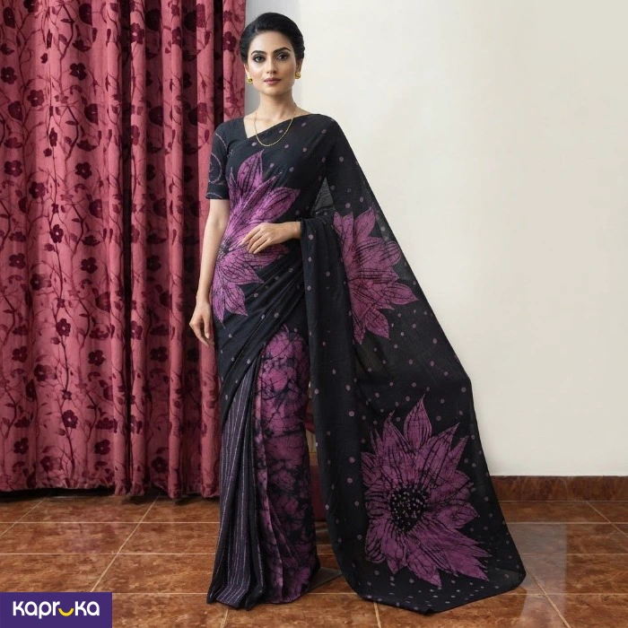 Sri Lankan Handmade Cotton Batik Saree