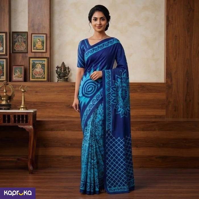 Sri Lankan Handmade Elegant Cotton Batik Saree