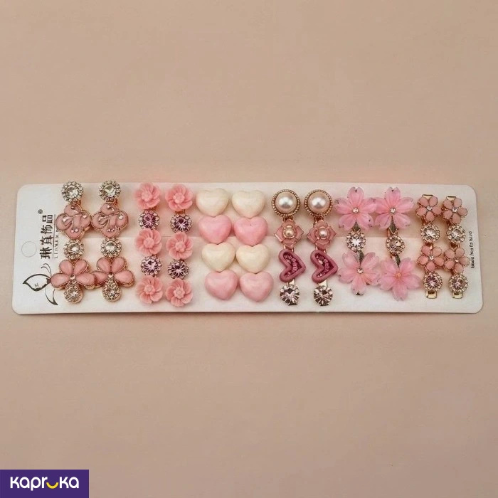 Korean Style Trendy 12pcs Metal And Faux Pearl Hair Clip Set