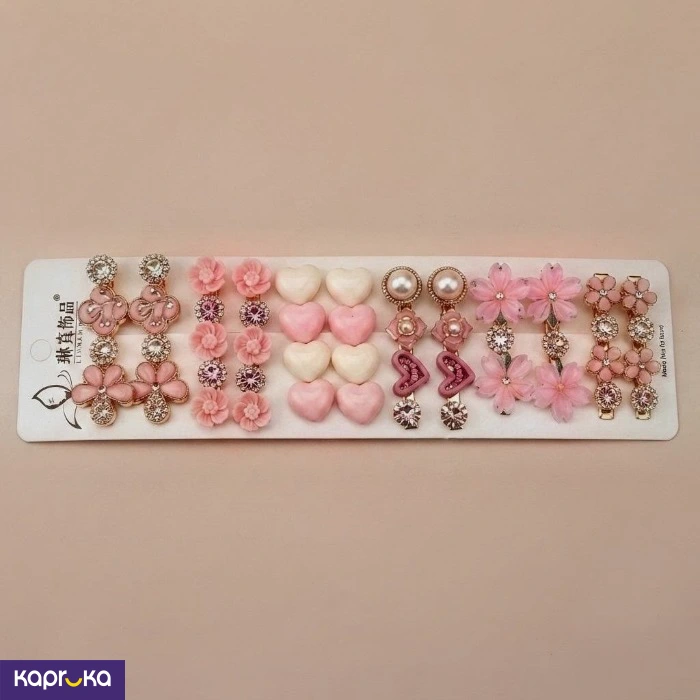 Korean Style Trendy 12pcs Metal And Faux Pearl Hair Clip Set