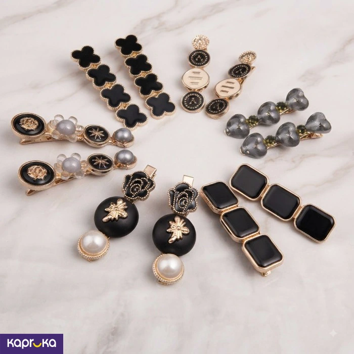 Korean Style Trendy 12pcs Metal And Faux Pearl Hair Clips Set