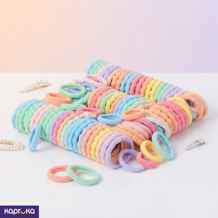 Pastel Seamless Elastic Multi Colours 90pcs Hair Bands