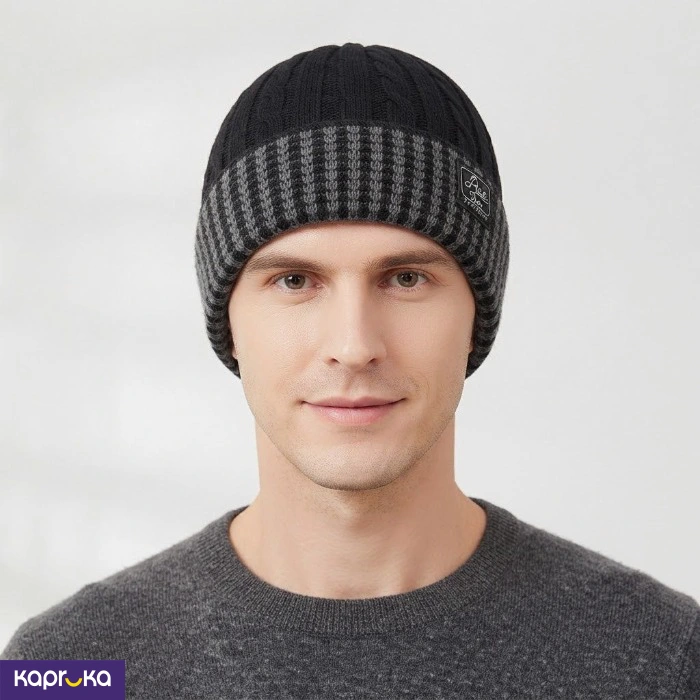 Winter Fleece Lined Knit Beanie Hat