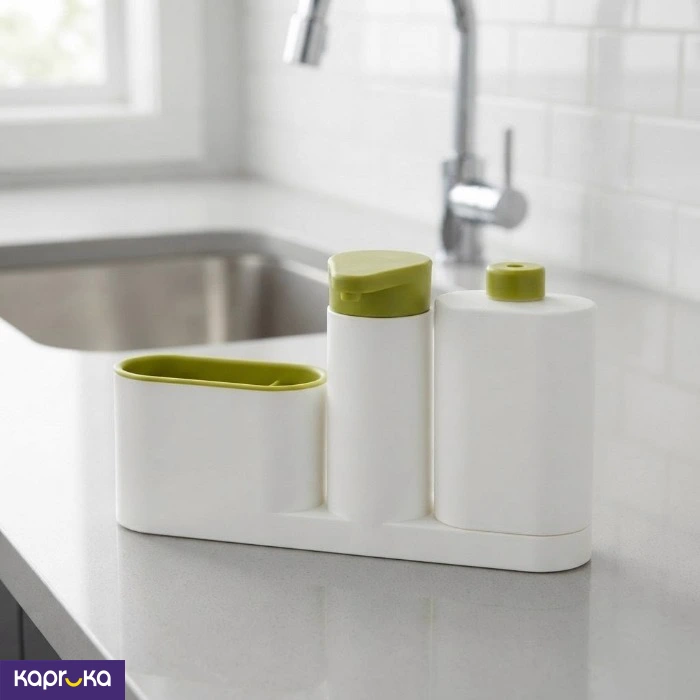 Combact Kitchen Sink Soap Dispenser And Storage Organiser Set