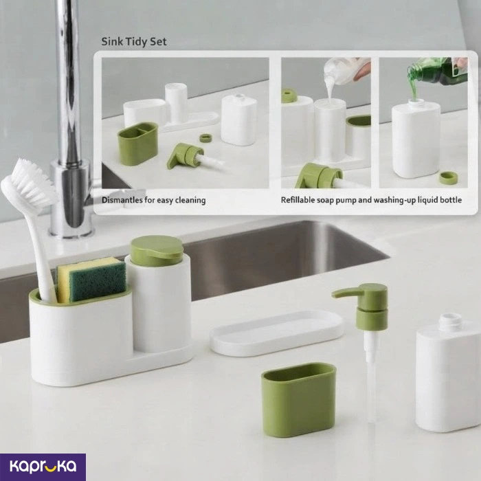 Combact Kitchen Sink Soap Dispenser And Storage Organiser Set