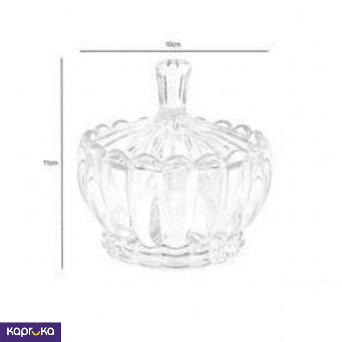 Elegant Crystal Clear Glass Candy Jar
