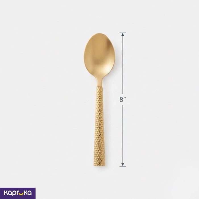 Luxury Hammered Gold Tone Dinner Spoon Set 6pcs
