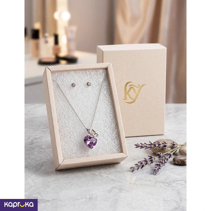 Sparking Crystal Heart Shape Pendant Necklace Set