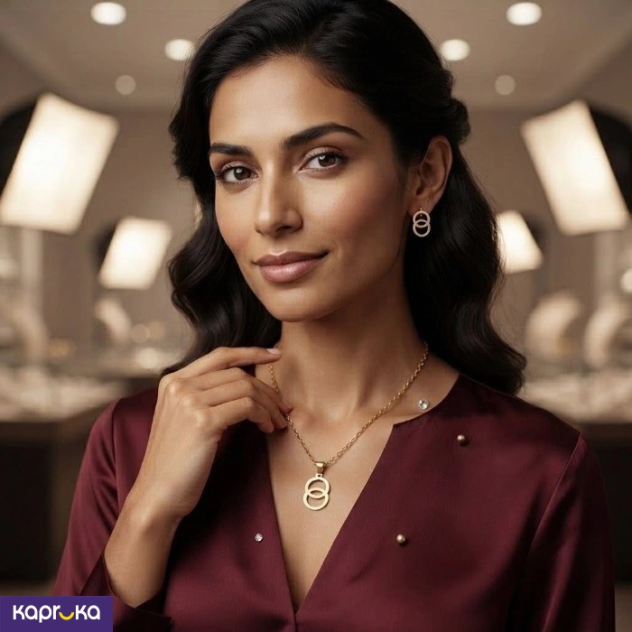 Elegant Double Circle Interlocking Pendant Necklace Set