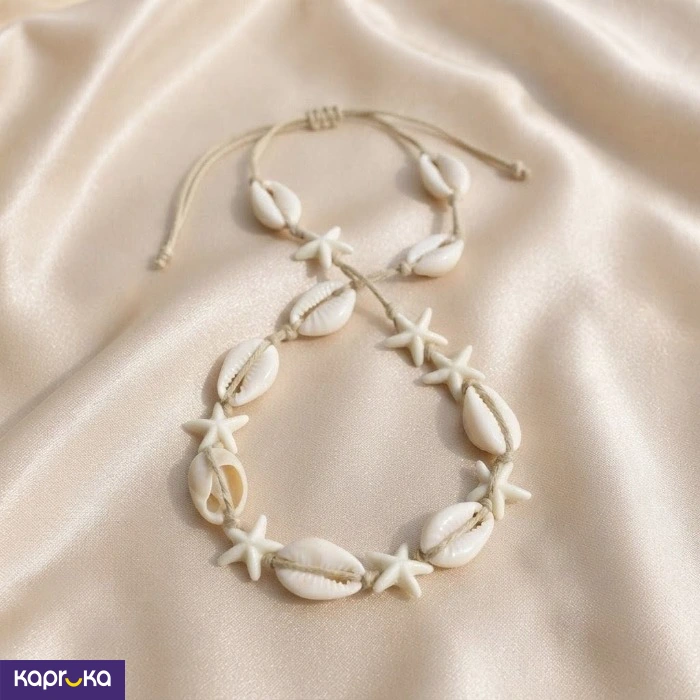 Boho Beach Natural Seashell And Starfish Anklet