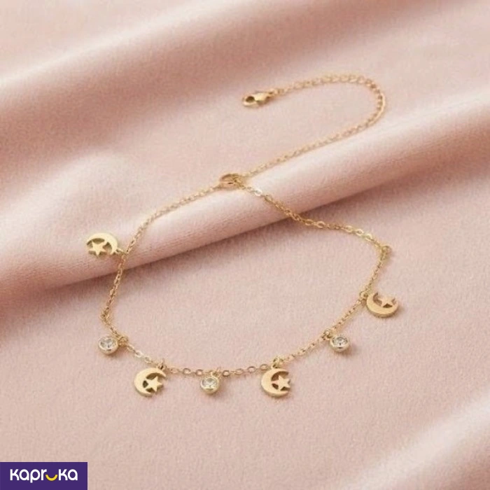 Celestial Moon And Star Charm Anklet