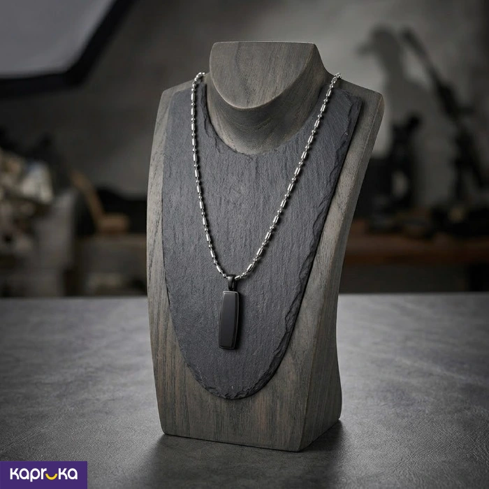 Modern Luxury Black Onyx Style Pendant And Chain