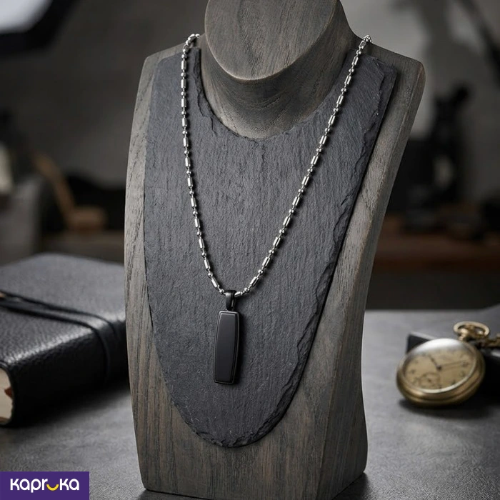 Modern Luxury Black Onyx Style Pendant And Chain