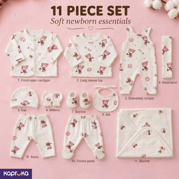 Premium 11 Piece Newborn Baby Girl Gift Set