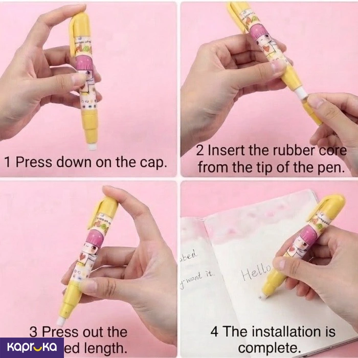 Push Type Eraser Pen